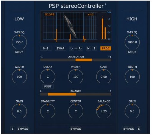 双通道立体声信号校正工具 – PSPaudioware PSP stereoContoller2 v2.0.0 WIN-KK音频资源网