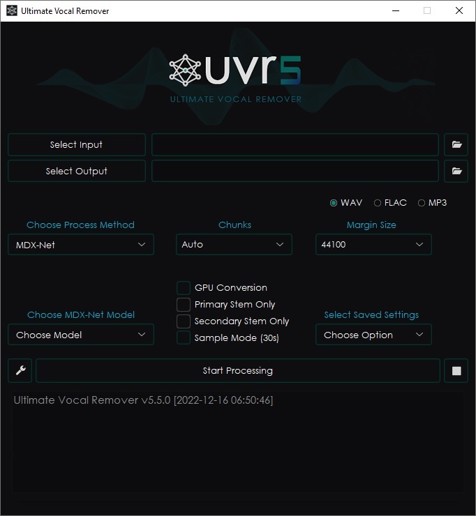 AI人声提取！Ultimate Vocal Remover GUI v5.5.0 WiN