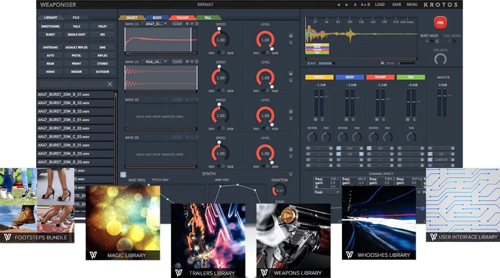 影视武器音效插件！Krotos Weaponiser Fully Loaded v1.5.0 WIN版（含7G声音库）