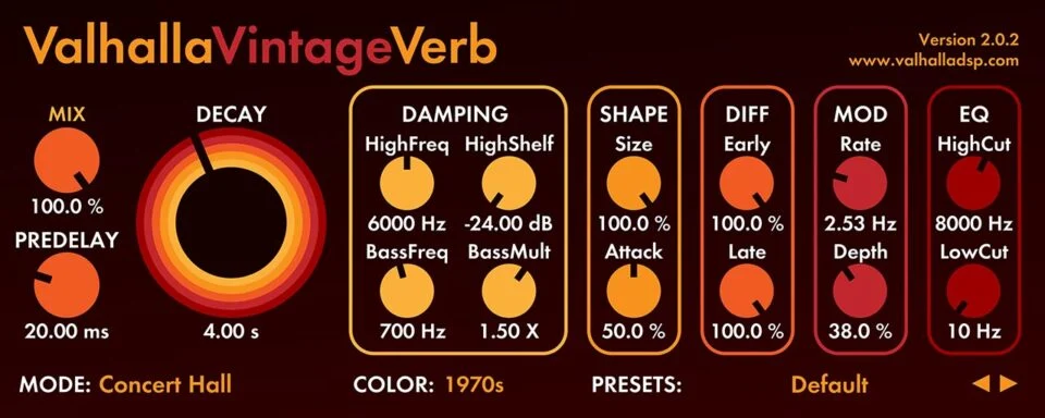 复古混响效果器！Valhalla DSP Valhalla VintageVerb v3.0.0 WIN版