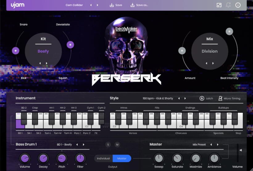 狡黠的情绪电子音乐 ！UJAM Beatmaker Berserk 2.2.1 WIN版