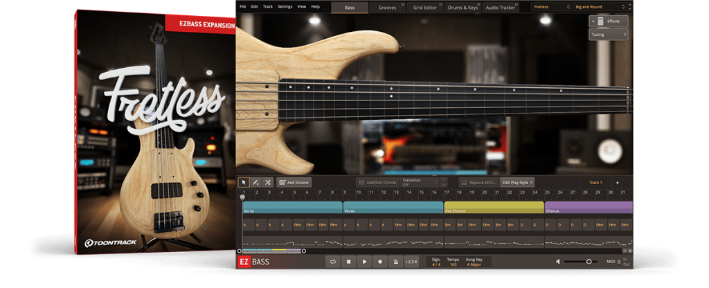 无品顶级贝司 Toontrack Fretless EBX Full v1.0.2 OSX