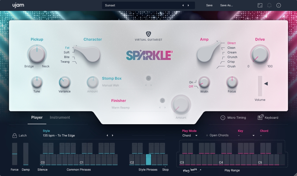 虚拟电吉他手二代！UJAM Virtual Guitarists SPARKLE2 v2.1.0 WIN版