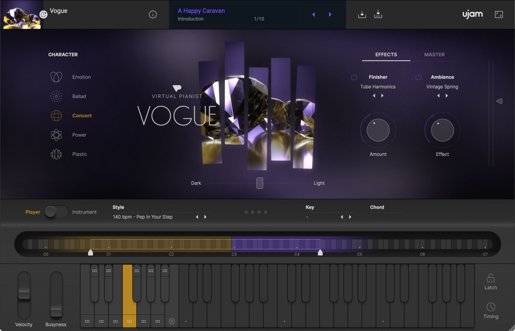 你手里会自动演奏的钢琴家！UJAM Virtual Pianist VOGUE v1.0.0 WIN版