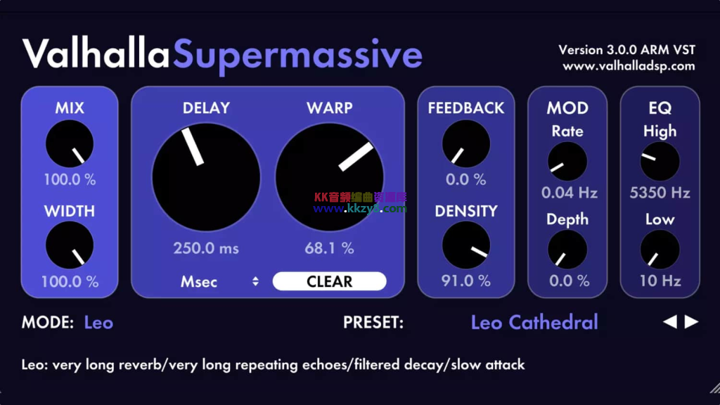 超凡混响效果器！Valhalla DSP Valhalla Supermassive v3.0.0 WIN&MAC-KK音频资源网