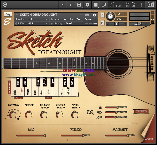 经典古典吉他音色库！Sketch Samples Sketch Dreadnought KONTAKT-KK音频资源网