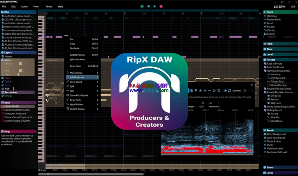 全新AI音频提取！Hit’n’Mix RipX DAW PRO v7.0.2 WIN&MAC（附带安装教程）-KK音频资源网