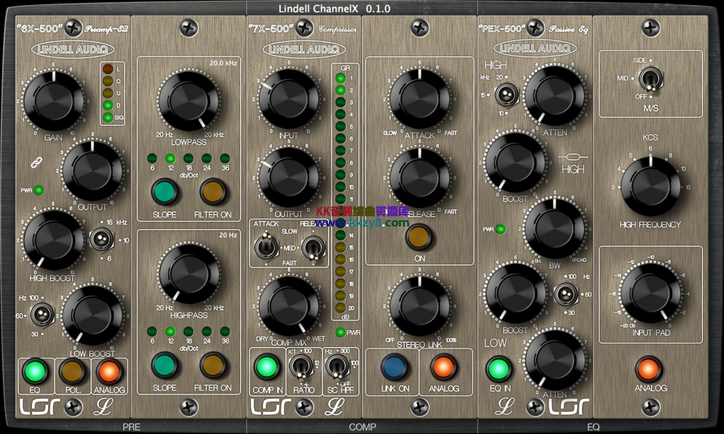 插件联盟系列500模块模拟效果器！Plugin Alliance Lindell Audio ChannelX v1.2.2 MAC版（2024.01.11新增安装包，附安装教程）-KK音频资源网