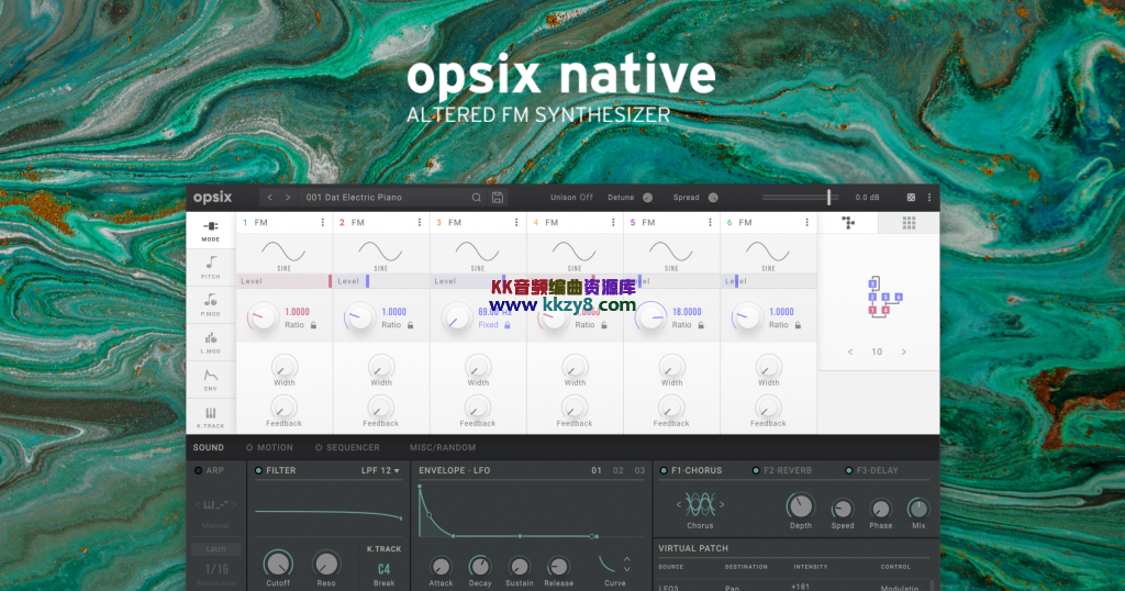 现代数字合成器！KORG Opsix Native v1.2.0 WIN&MAC-KK音频资源网