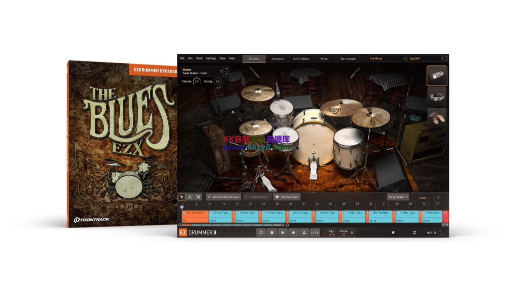 EZDrummer3扩展库之蓝调鼓组！Toontrack The Blues EZX v1.5.1 (SOUNDBANK)-KK音频资源网