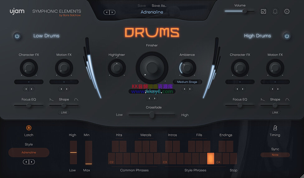 自动史诗级打击乐！UJAM Symphonic Elements DRUMS v1.2.0 WIN&MAC（原生支持M芯片）-KK音频资源网