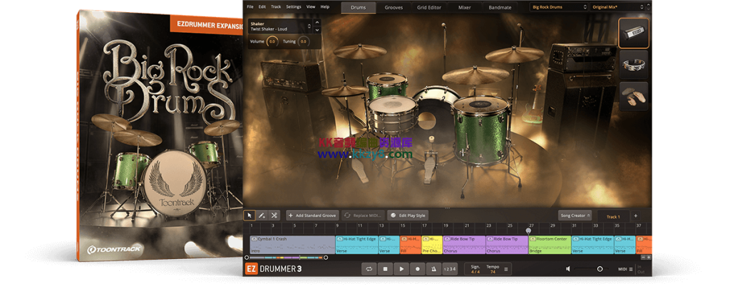 EZDrummer3扩展库之70年代硬摇滚鼓！Toontrack Big Rock Drums EZX v1.0.2 (SOUNDBANK)-KK音频资源网