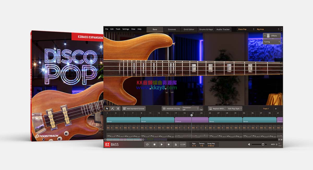 EZbass扩展库之流行迪斯科贝斯！Toontrack Disco Pop EBX v1.0.0 WIN&MAC-KK音频资源网