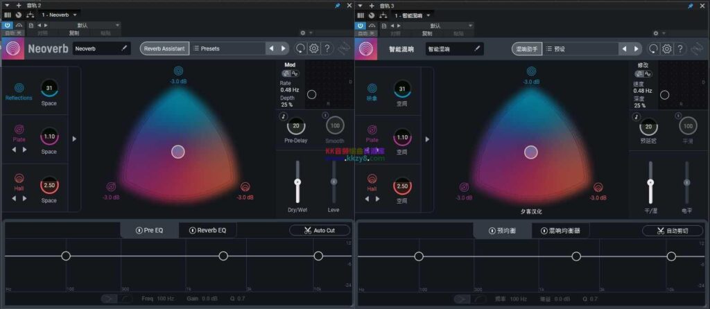 智能混响iZotope Neoverb v1.3.0汉化版本-KK音频资源网