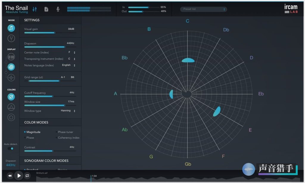 高精度频谱分析仪 Ircam Lab The Snail v1.4.1 WIN版-音创魔方