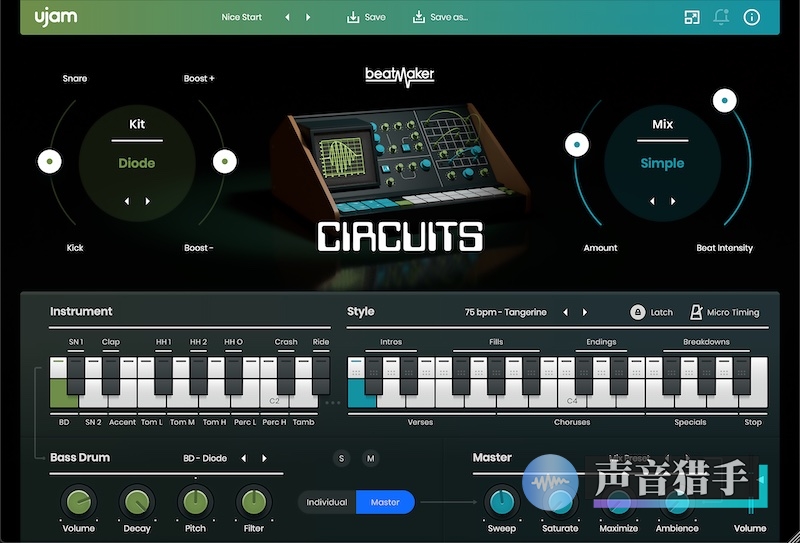 经典鼓机节拍！UJAM Beatmaker CIRCUITS v2.2.1 WIN版-音创魔方
