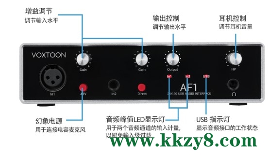 VOXTOON AF1声卡关联机架驱动路线设置教程(附驱动下载)